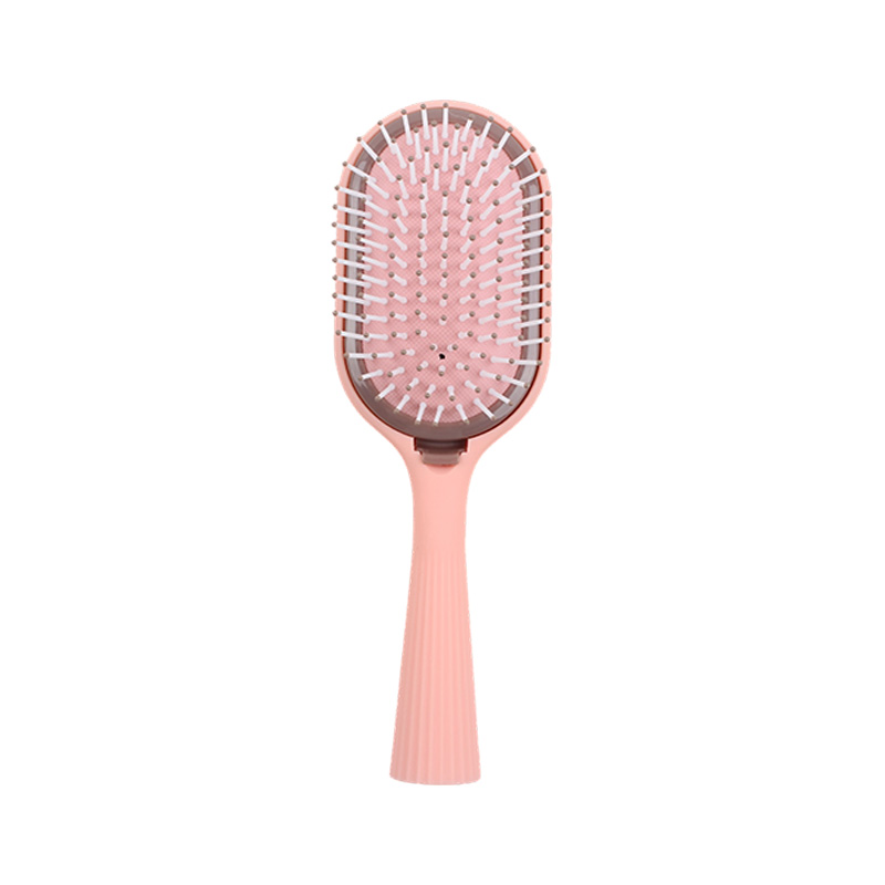 拼色竖纹可拆卸带镜片椭圆气垫梳